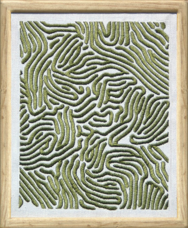 Face on look of the Moss Geometry Design Embroidery picture